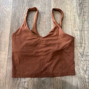 Lululemon Ribbed Brown Ribbed Crop Top Size 6